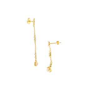 Pendientes Salvatore Colgantes Plata Baño Oro y Piedra...