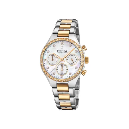 Reloj Festina Boyfriend Plateado y Rosado Cronógrafo Mujer F20402/1