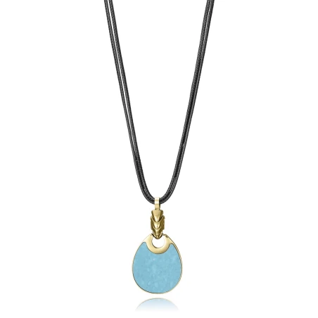 Collar Viceroy Fashion Cordón Negro, Acero Baño Oro y Madre Perla 15190C01012