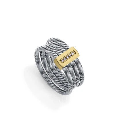 Anillo viceroy Fashion Cables Acero Baño Bicolor y Circonitas 15193A01600