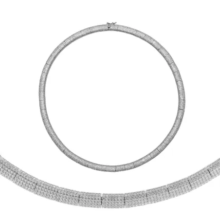 Collar Salvatore Plata Baño Rodio y Circonitas Blancas 112C0161