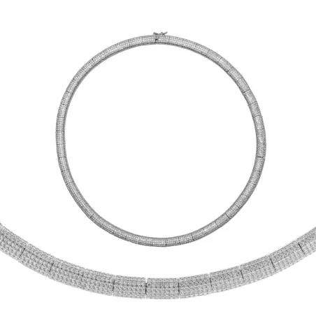 Collar Salvatore Plata Baño Rodio y Circonitas Blancas 112C0161
