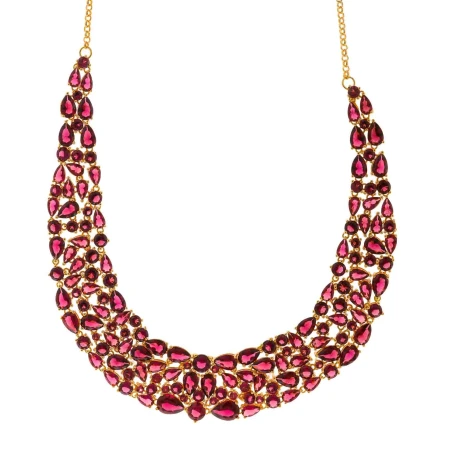 Collar Salvatore Plata Baño oro y Circonitas Rojas 151C0054