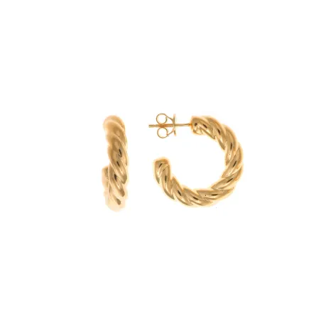 Pendientes Salvatore Aro Gallonado Plata Baño Oro 112A0342