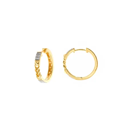 Pendientes Salvatore Aros Plata Baño Oro, Pinchos y Eslabones 136A0603