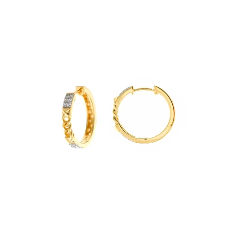 Pendientes Salvatore Aros Plata Baño Oro, Pinchos y Eslabones 136A0603