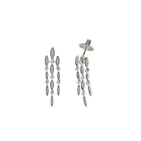 Pendientes Salvatore Cascada Plata Baño Rodio y Circonitas Blancas 136A0771