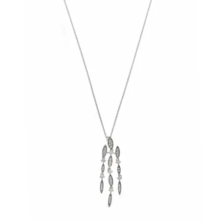 Collar Salvatore Plata Baño Rodio y Óvalos Circonitas blancas 136C0405