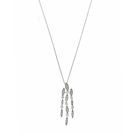 Collar Salvatore Plata Baño Rodio y Óvalos Circonitas blancas 136C0405