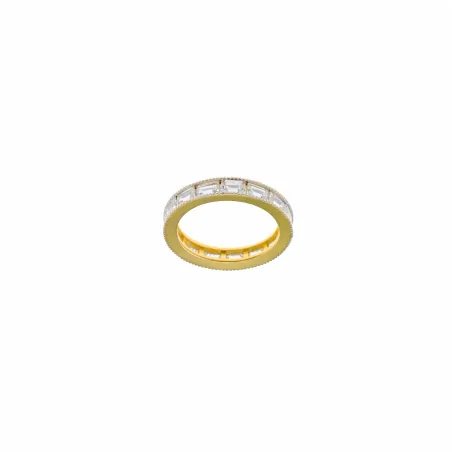 Anillo Salvatore Plata Baño Oro y Circonitas Blancas Baguets 136S0333