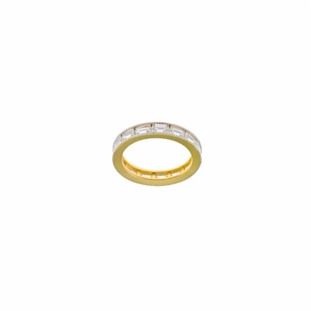 Anillo Salvatore Plata Baño Oro y Circonitas Blancas Baguets 136S0333