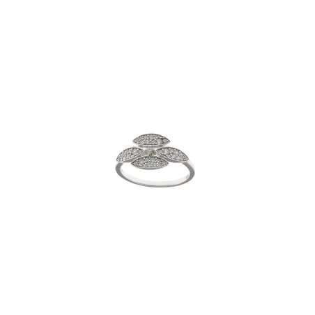 Anillo Salvatore Óvalos Plata Baño Rodio y Circonitas 136S0418