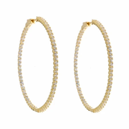 Pendientes Salvatore Aro Plata Baño Oro y Circonitas 151A0091
