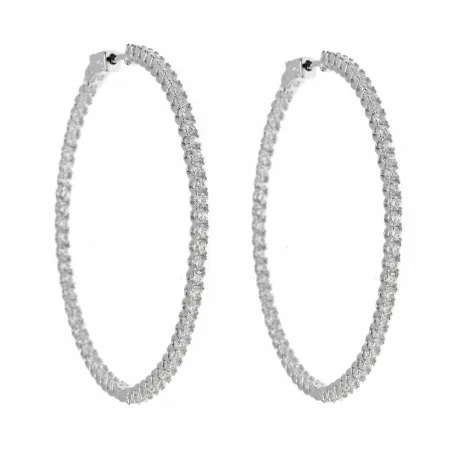 Pendientes Salvatore Aro Plata Baño Rodio y Circonitas 151A0090