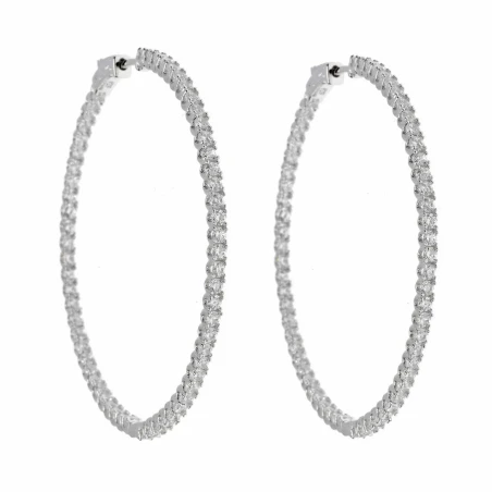Pendientes Salvatore Aro Plata Baño Rodio y Circonitas 151A0090