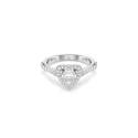 Anillo Swarovski Una Angelic Corazón Baño Rodio y Cristales Blancos 5744046