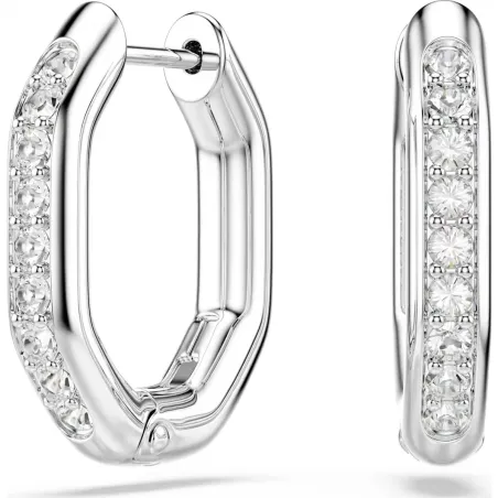 Pendientes Swarovski Dextera Octógono Baño Rodio y Cristales Blancos 5724585