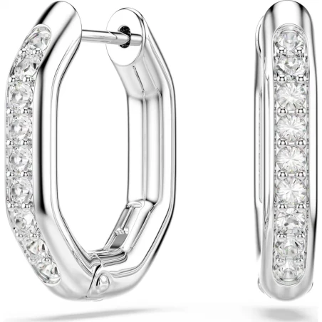 Pendientes Swarovski Dextera Octógono Baño Rodio y Cristales Blancos 5724585