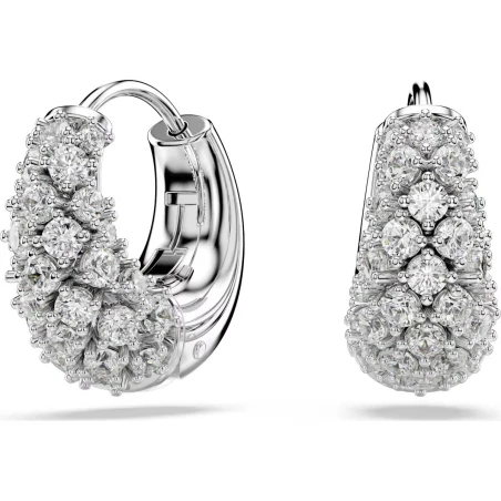 Pendientes Swarovski Sublima Aro Baño Rodio y Cristales Blancos 5732282