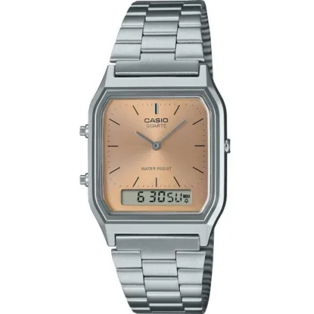 Reloj Casio Edgy Plateado y Rosado Analógico y Digital AQ-230A-4AMQYES