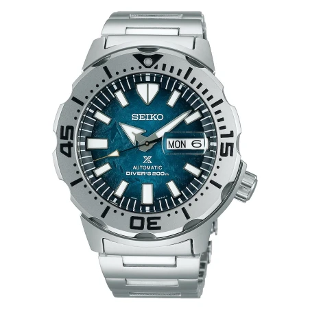 Reloj Seiko Save The Ocean Plateado y Azul Automático Hombre SRPH75K1