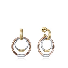 Pendientes Viceroy Fashion Air Círculos Acero Triple Baño...