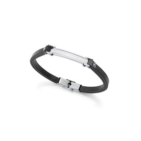 Pulsera Viceroy Fashion Piel Negra y Acero Hombre...