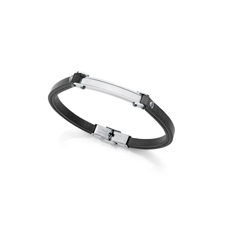 Pulsera Viceroy Fashion Piel Negra y Acero Hombre 75379P01010