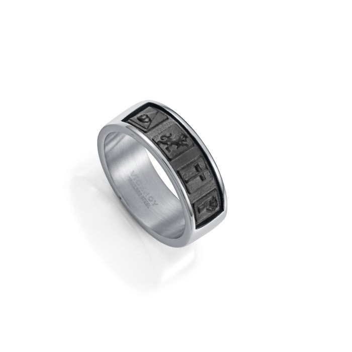 Anillo Viceroy Fashion Acero negro y Plateado...
