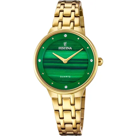 Reloj Festina Mademoisell Dorado y Verde Analógico Mujer F20601/B