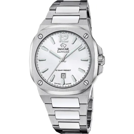 Reloj Jaguar Swiss Made Rondcarre Plateado Analógico Hombre J1024/4