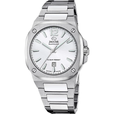 Reloj Jaguar Swiss Made Rondcarre Plateado Analógico Hombre J1024/4