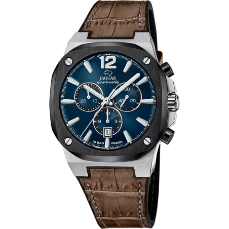 Reloj Jaguar Swiss Made Rondcarre Marrón Cronógrafo Hombre J1026/2