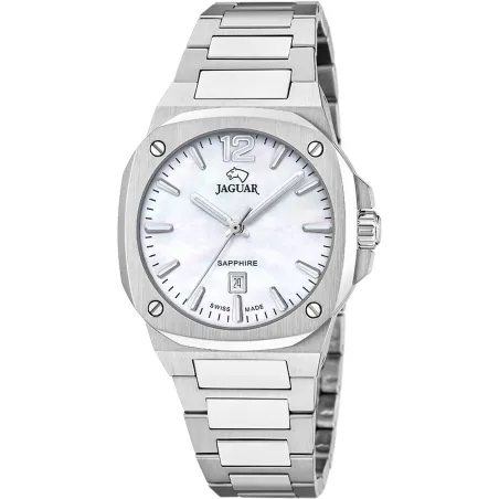 Reloj Jaguar Swiss Made Rondcarre Plateado Analógico Mujer J1027/1
