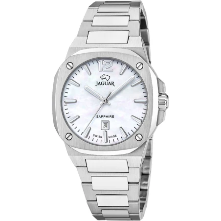 Reloj Jaguar Swiss Made Rondcarre Plateado Analógico Mujer J1027/1