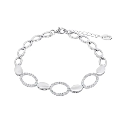 Pulsera Lotus Silver Glam Eslabones Plata y Circonitas Blancas LP3811-2/1