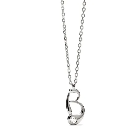 Collar PdPaola Inicial Letra B Plata y Circonita CO02-B75-U