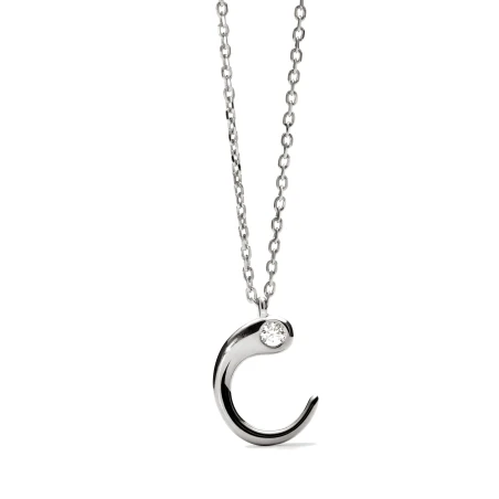 Collar PdPaola Inicial Letra C Plata y Circonita CO02-B76-U