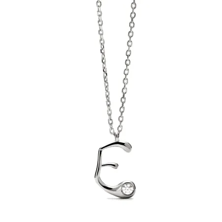 Collar PdPaola Inicial Letra E Plata y Circonita CO02-B77-U