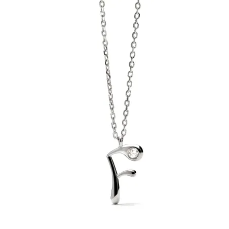 Collar PdPaola Inicial Letra F Plata y Circonita CO02-B79-U