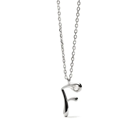 Collar PdPaola Inicial Letra F Plata y Circonita CO02-B79-U