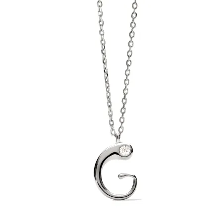 Collar PdPaola Inicial Letra G Plata y Circonita CO02-B80-U