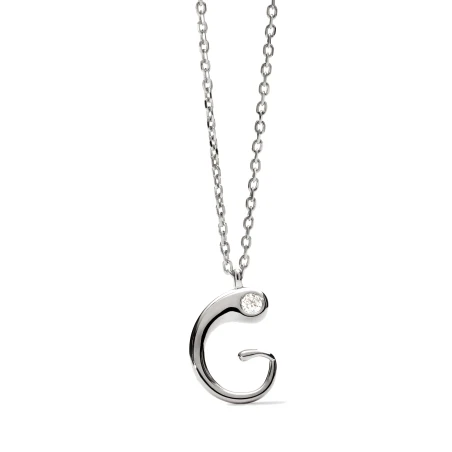 Collar PdPaola Inicial Letra G Plata y Circonita CO02-B80-U