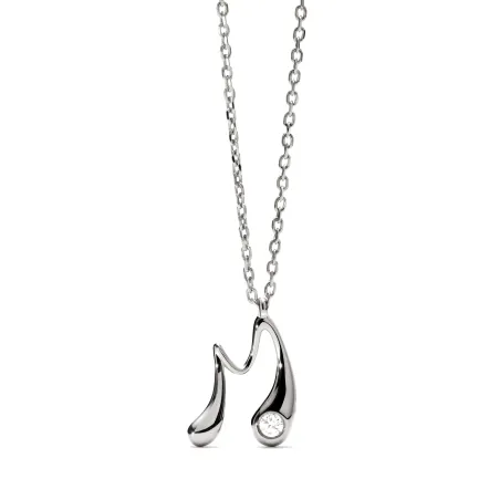 Collar PdPaola Inicial Letra M Plata y Circonita CO02-B86-U