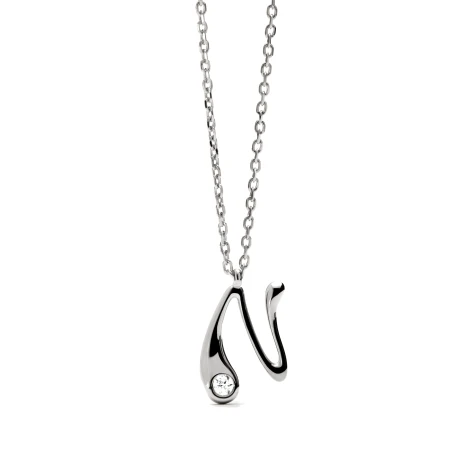 Collar PdPaola Inicial Letra N Plata y Circonita CO02-B87-U