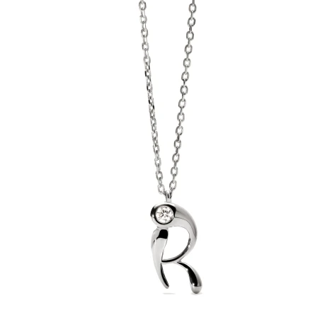 Collar PdPaola Inicial Letra R Plata y Circonita CO02-B91-U