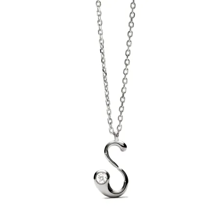 Collar PdPaola Inicial Letra S Plata y Circonita CO02-B92-U