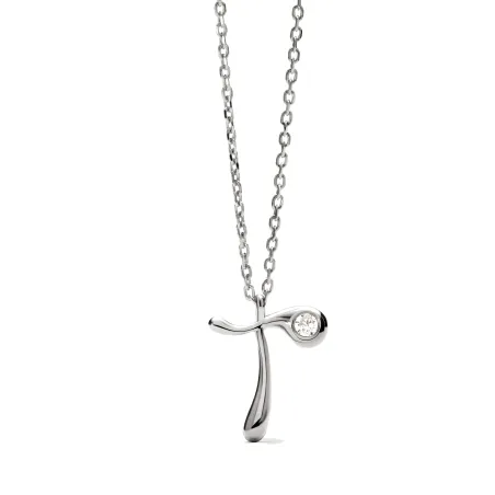 Collar PdPaola Inicial Letra T Plata y Circonita CO02-B92-U
