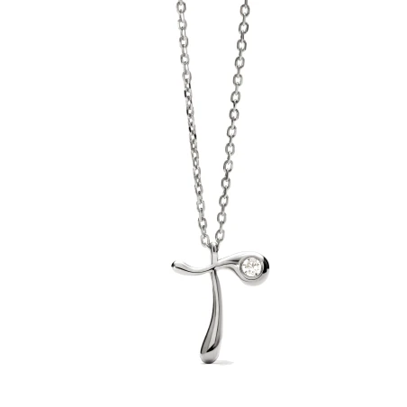 Collar PdPaola Inicial Letra T Plata y Circonita CO02-B92-U