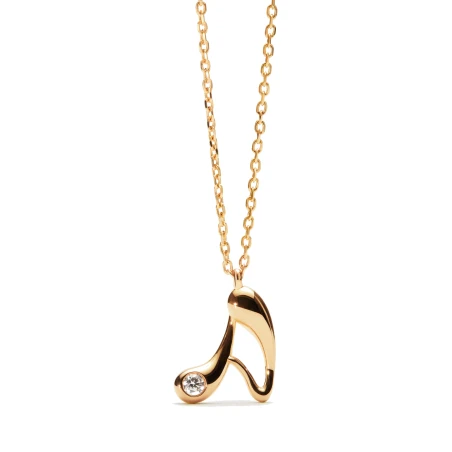 Collar PdPaola Inicial Letra A Plata Baño Oro y Circonita CO01-B74-U